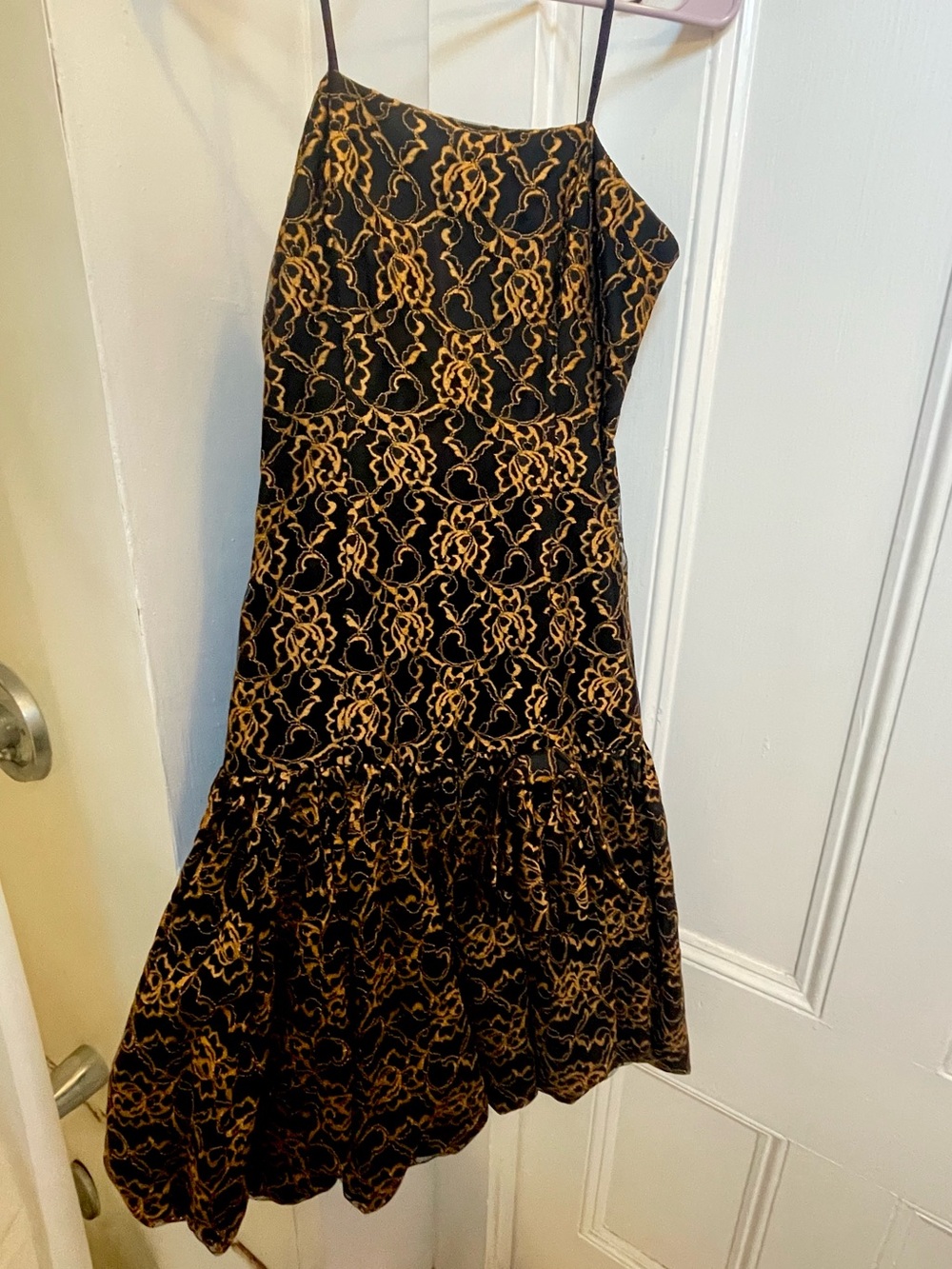 Vintage Brocade Drop-Waist Dress